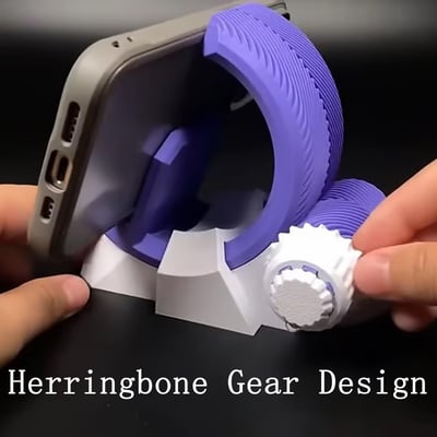 3D Printed Herringbone Gear Phone Stand