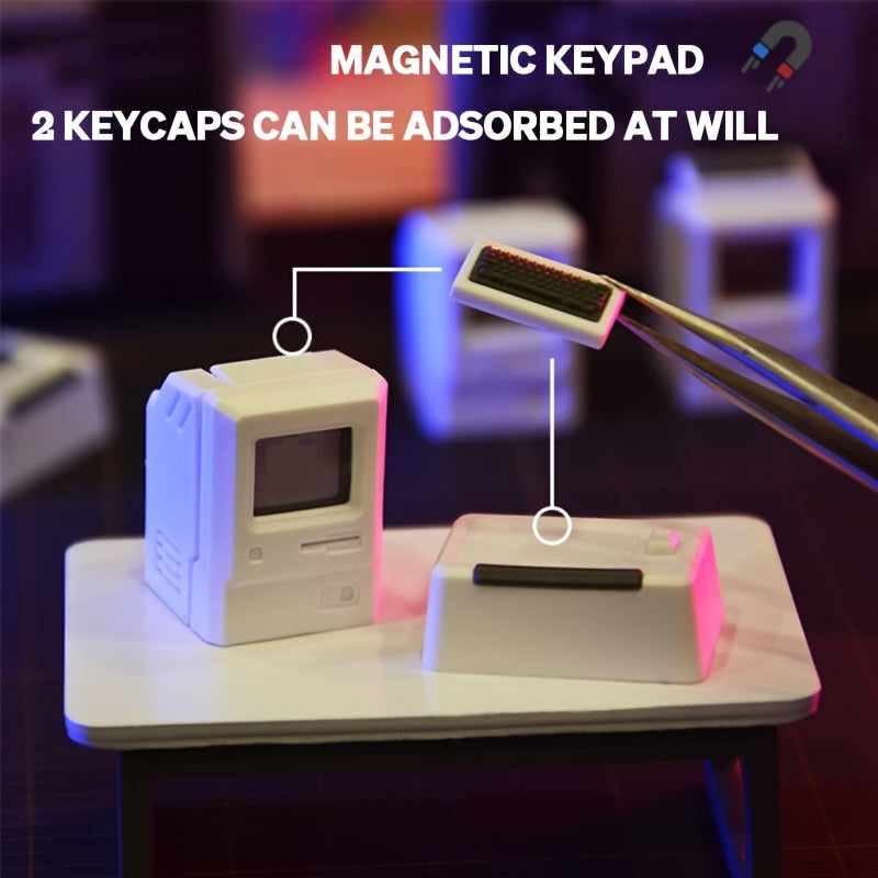 2PC Nostalgic Mini Macintosh Keycap Classic Retro MAC Hat FC Cute Style ABS PC Creative Face Changeable for Mechanical Keyboard