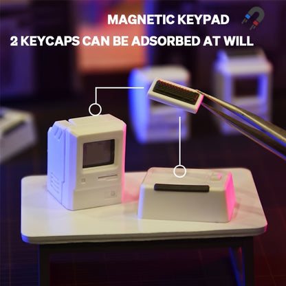 2PC Nostalgic Mini Macintosh Keycap Classic Retro MAC Hat FC Cute Style ABS PC Creative Face Changeable for Mechanical Keyboard