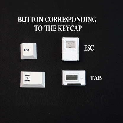 2PC Nostalgic Mini Macintosh Keycap Classic Retro MAC Hat FC Cute Style ABS PC Creative Face Changeable for Mechanical Keyboard